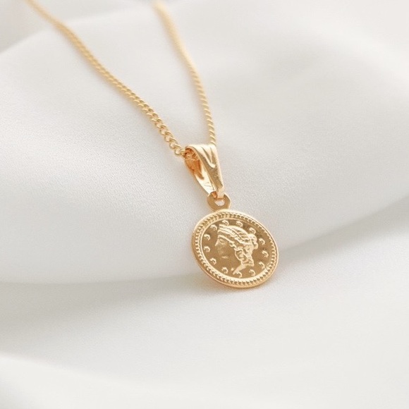 Petite Goddess Coin Necklace | 18k Gold Filled - Picture 6 of 8